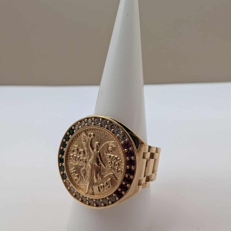 ANILLO DE MONEDA DE 50 PESOS PARA CABALLERO
