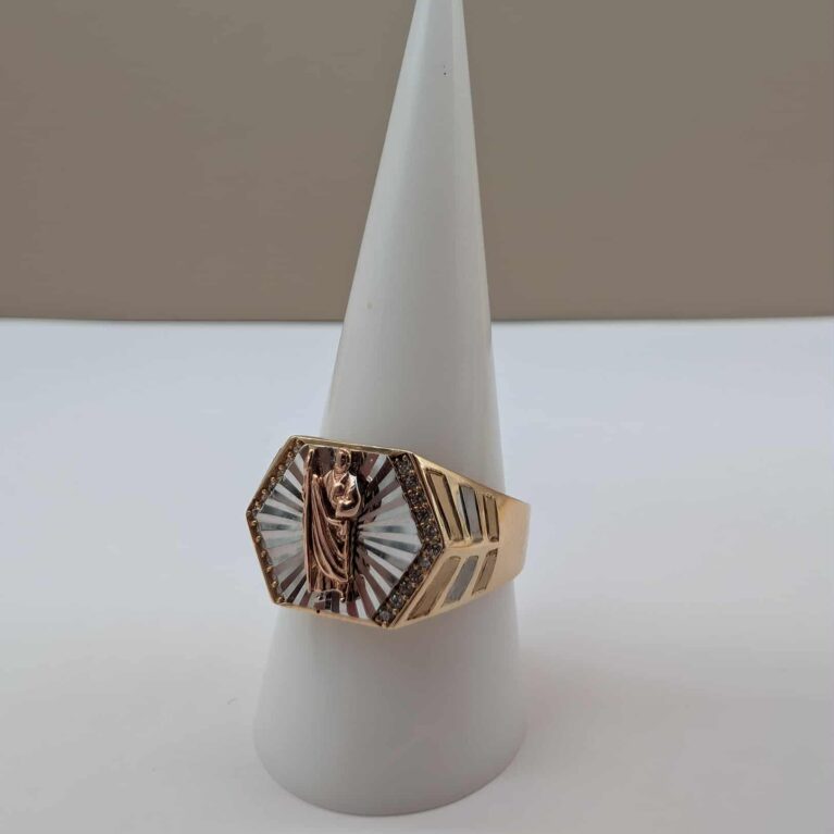 ANILLO DE SAN JUDAS EN 3 OROS PARA CABALLERO