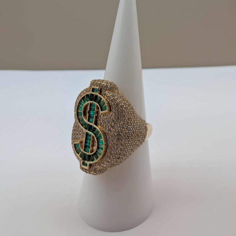 ANILLO CON SIMBOLO VERDE DE DINERO
