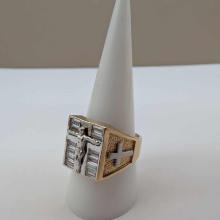 ANILLO DE CRISTO EN LA CRUZ PARA CABALLERO